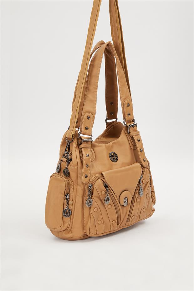 Vizon Metal Zımba Detay Omuz Çantası