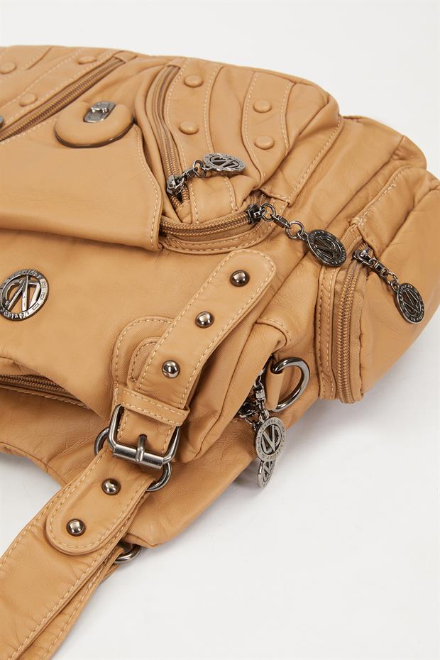 Vizon Metal Zımba Detay Omuz Çantası