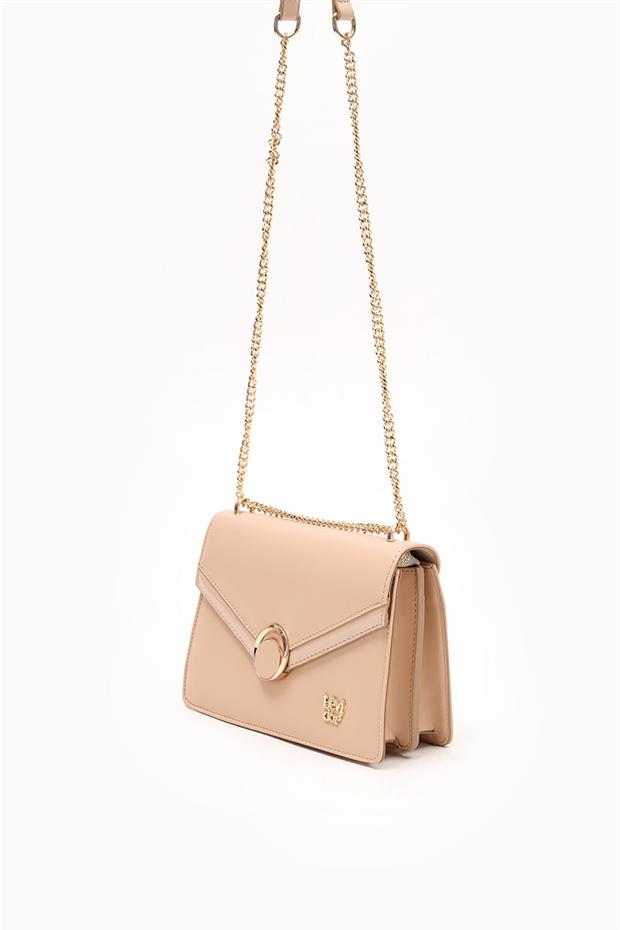 Vizon Zincir Askılı Çift Gözlü Omuz Çantası