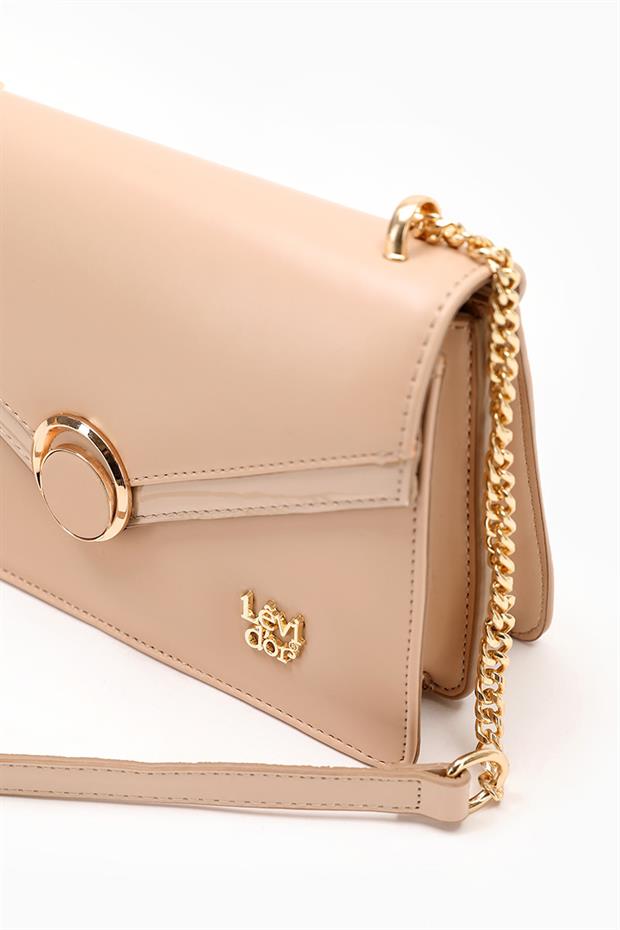 Vizon Zincir Askılı Çift Gözlü Omuz Çantası