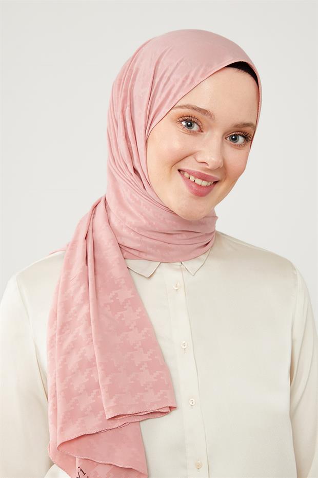 Yavruağzı Jakarlı Puzzle Desen Elegance Şal