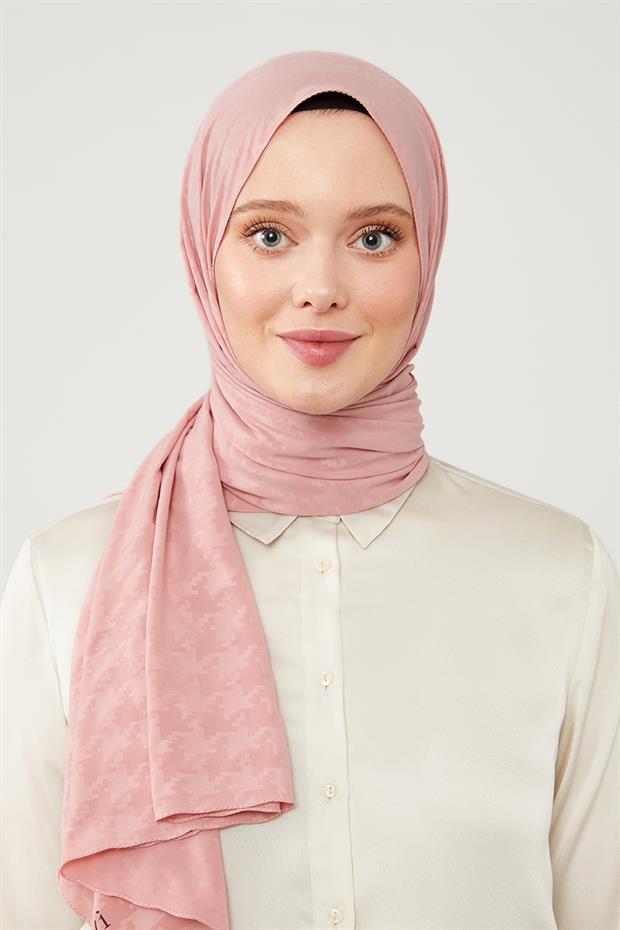 Yavruağzı Jakarlı Puzzle Desen Elegance Şal