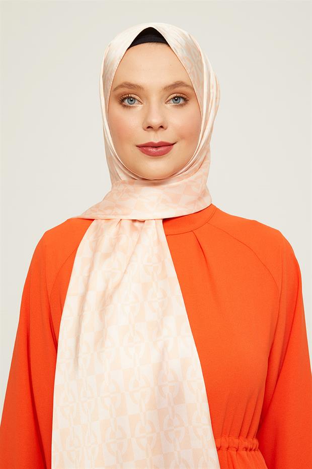 Yavruağzı Kare Çift Renkli Angel Şal