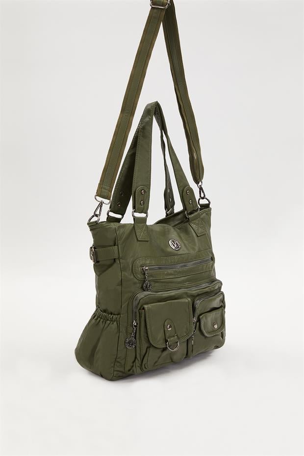 Yeşil Çepçik Detaylı Omuz Çantası