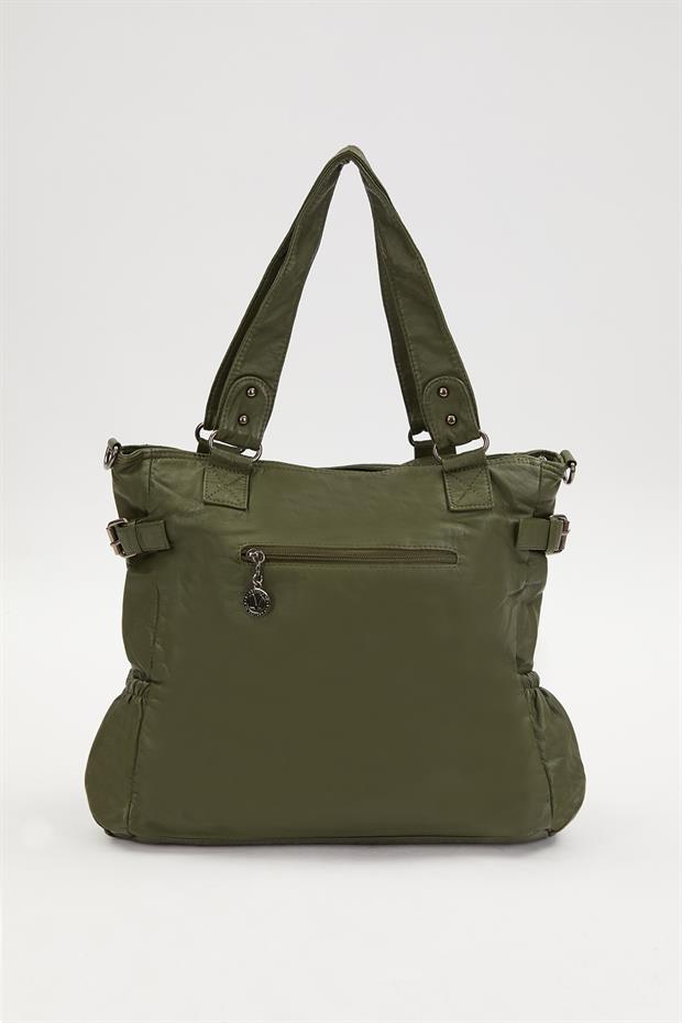 Yeşil Çepçik Detaylı Omuz Çantası