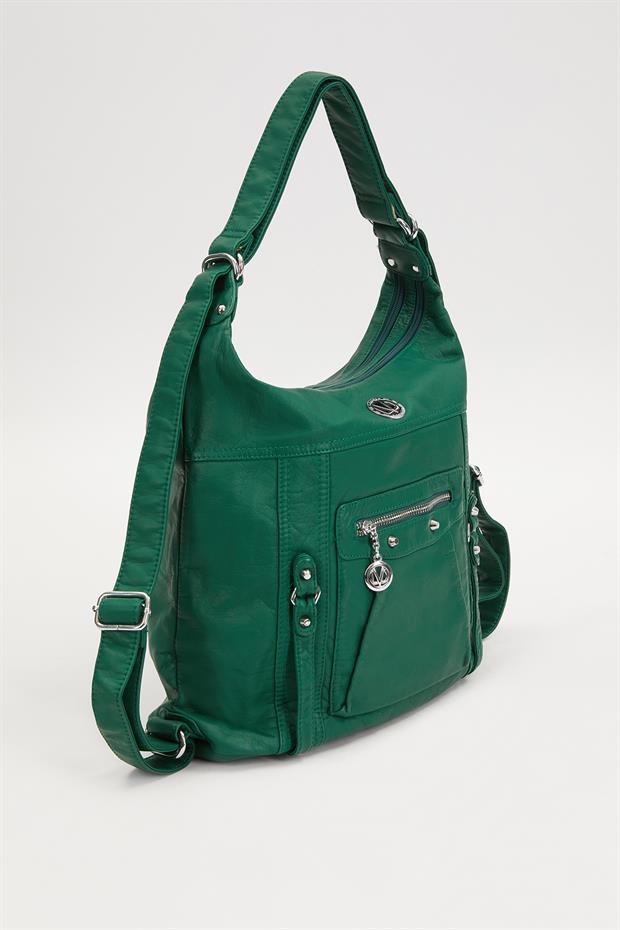 Yeşil Cepcik Gözlü Omuz Çantası