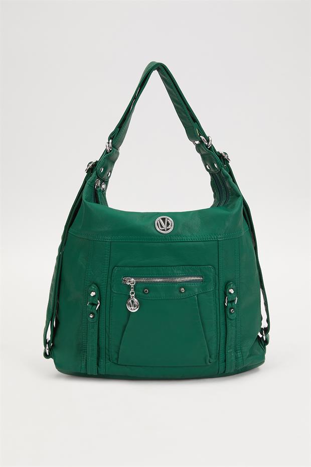 Yeşil Cepcik Gözlü Omuz Çantası