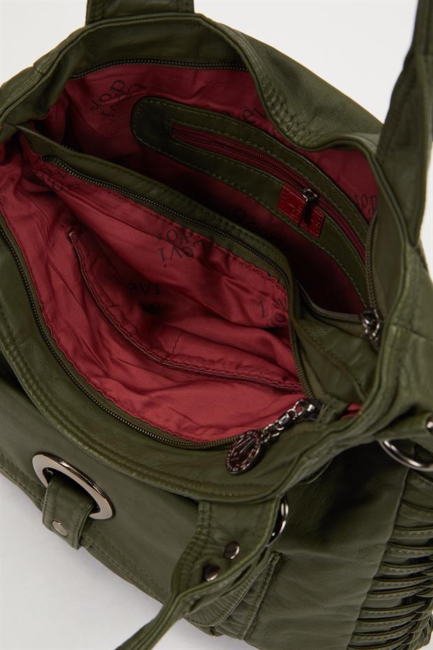 Yeşil Düğüm Detaylı Omuz Çantası