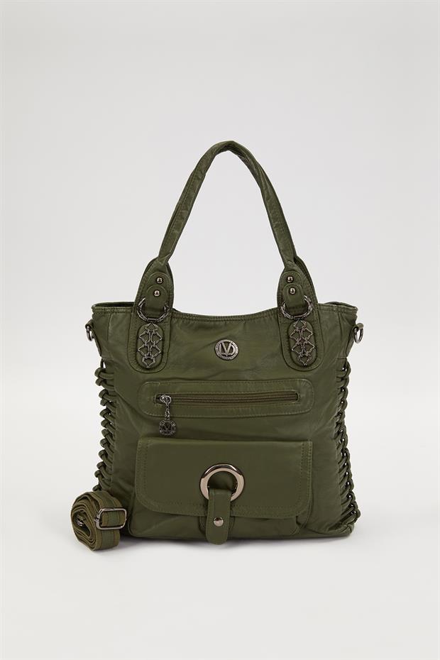 Yeşil Düğüm Detaylı Omuz Çantası