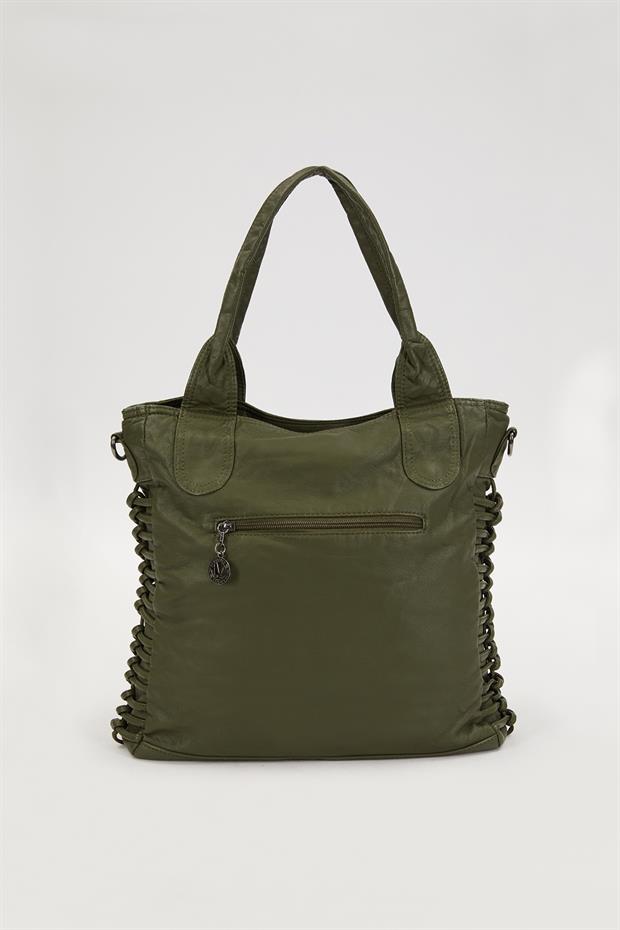 Yeşil Düğüm Detaylı Omuz Çantası