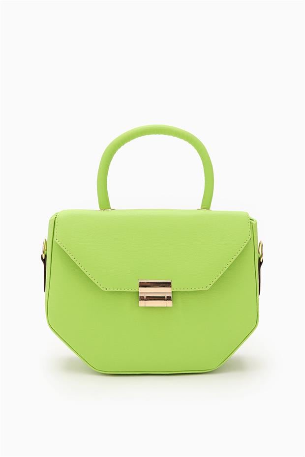 Yeşil Geometrik Tasarım El Çantası