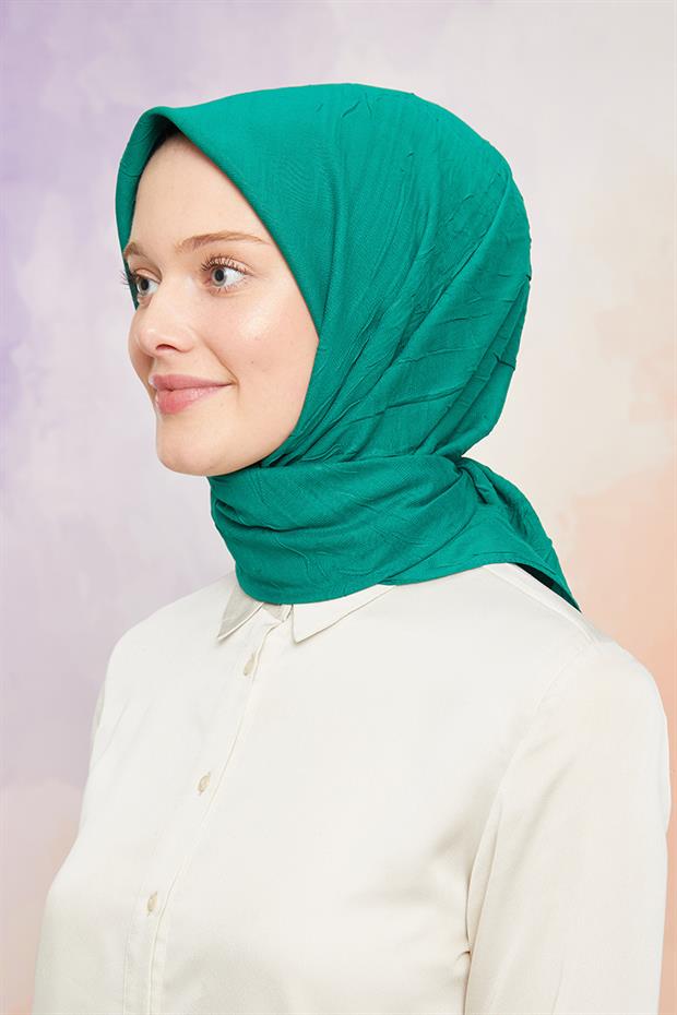 Yeşil Kraş Şifon Eşarp