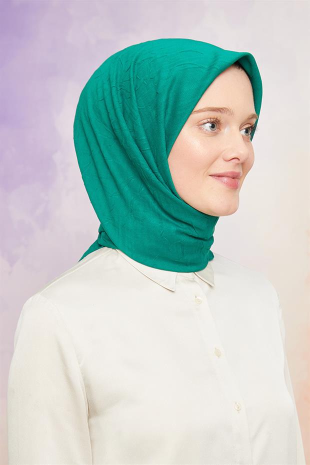 Yeşil Kraş Şifon Eşarp