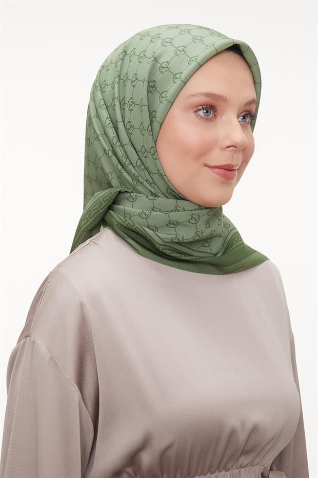 Yeşil L Desen Aura Eşarp