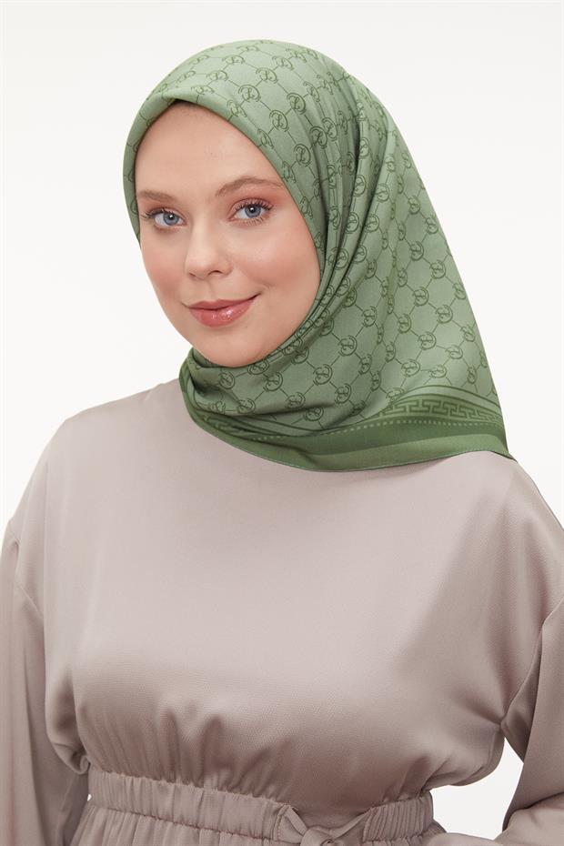 Yeşil L Desen Aura Eşarp