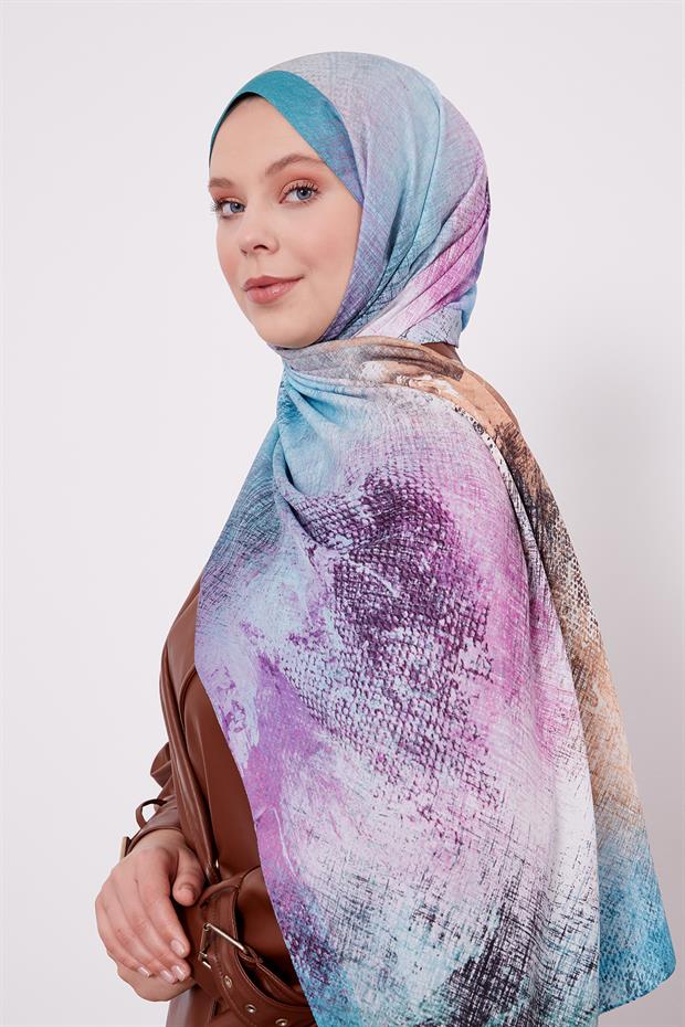 Yeşil Pul Desen Love Şal