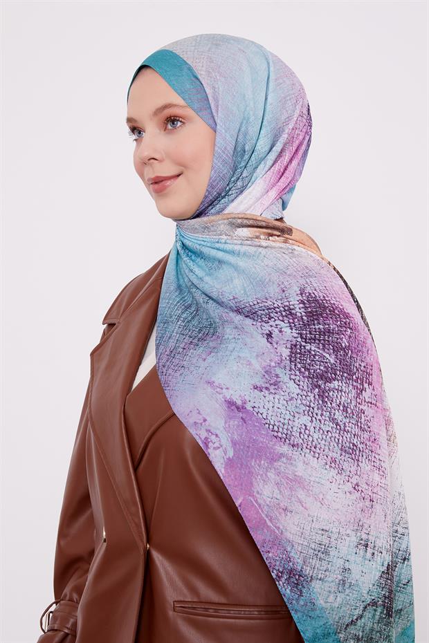 Yeşil Pul Desen Love Şal