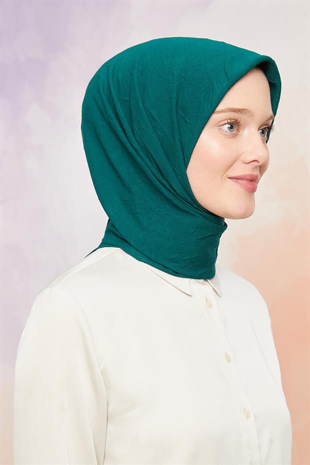 Zümrüt Yeşili Kraş Şifon Eşarp