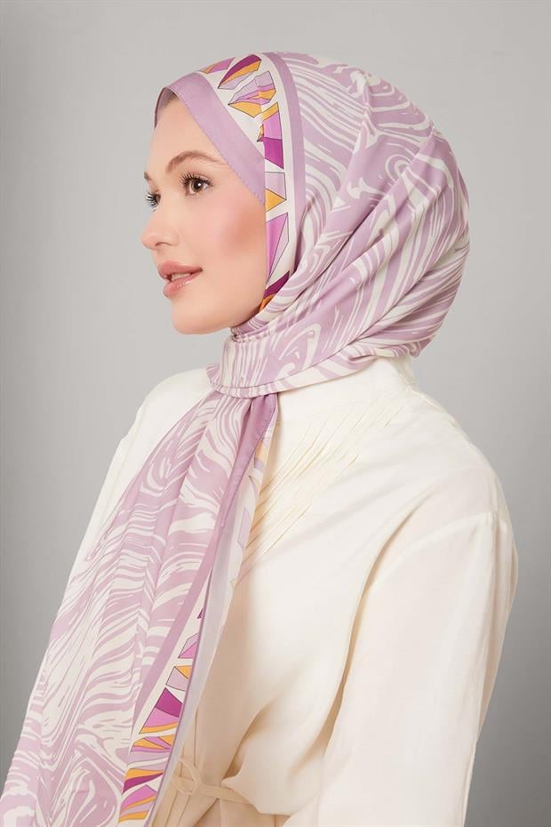 Leylak Zebra Desen Club Şal