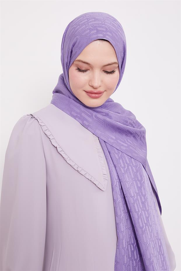 Lila Ataç Desen Blue Jakar Şal