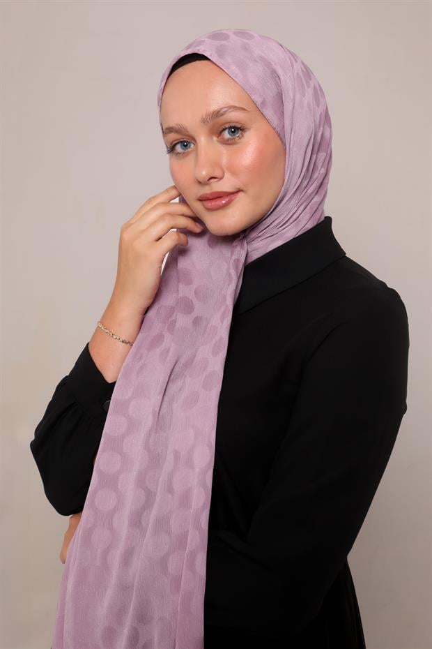 Lila Benek Desenli Jakar Capri Şal