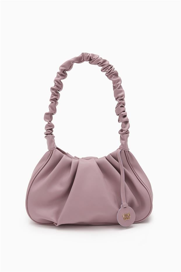 Lila Büzgü Askılı Omuz Çantası