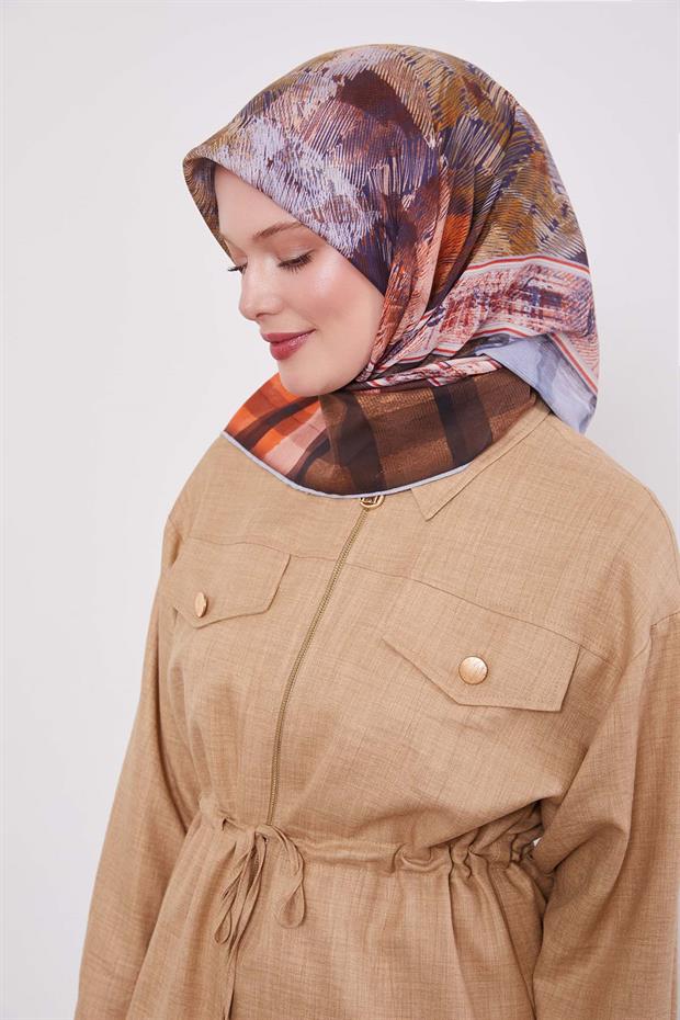 Lila Ekose Pamuk Eşarp