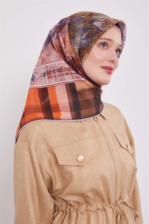 Lila Ekose Pamuk Eşarp