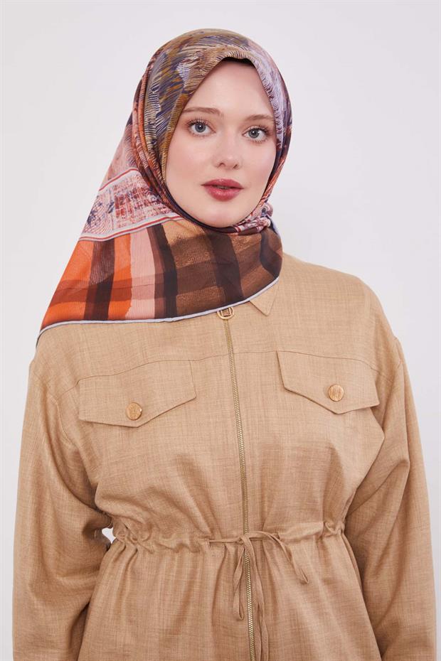 Lila Ekose Pamuk Eşarp