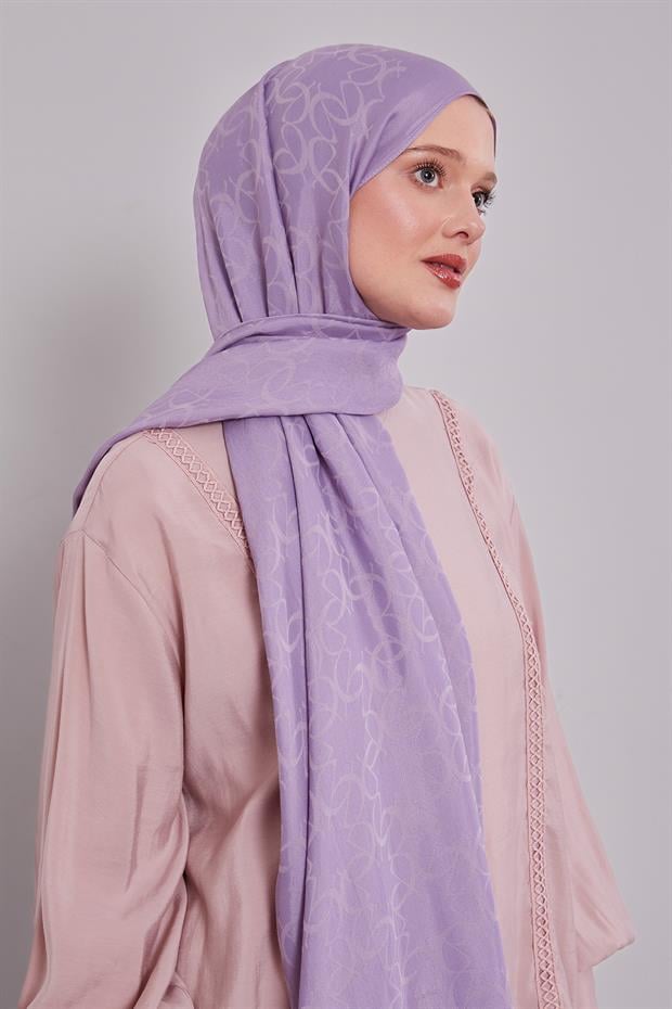 Lila Geometrik Desen Grazia Şal