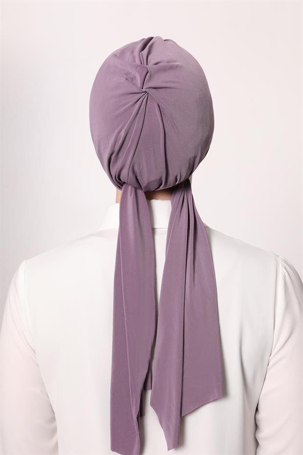 Lila Kelebek Desen Hazır Şal