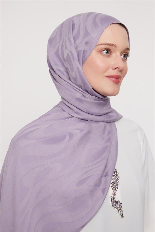 Lila Soyut Desen Grazia Şal