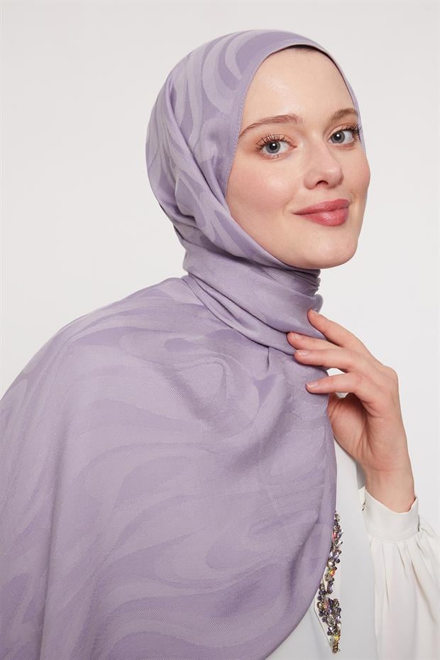Lila Soyut Desen Grazia Şal
