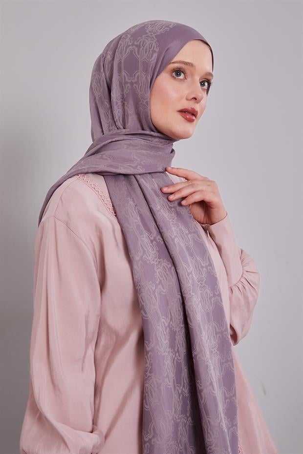 Lila Tuğra Desen Grazia Şal