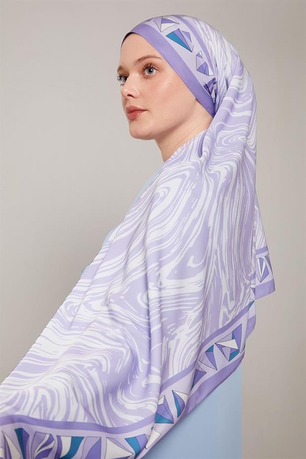 Lila Zebra Desen Club Şal