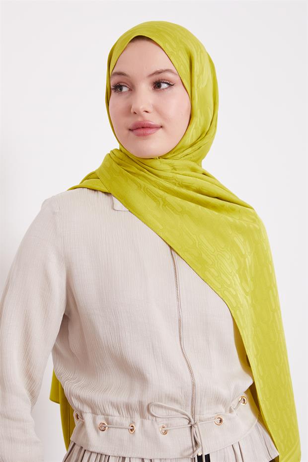 Misket Limon Ataç Desen Blue Jakar Şal