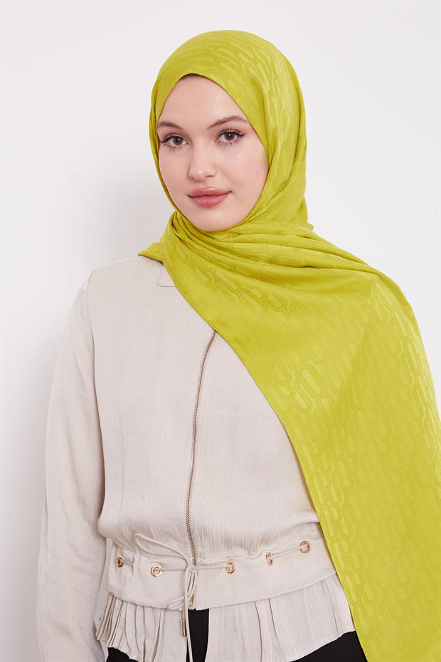 Misket Limon Ataç Desen Blue Jakar Şal