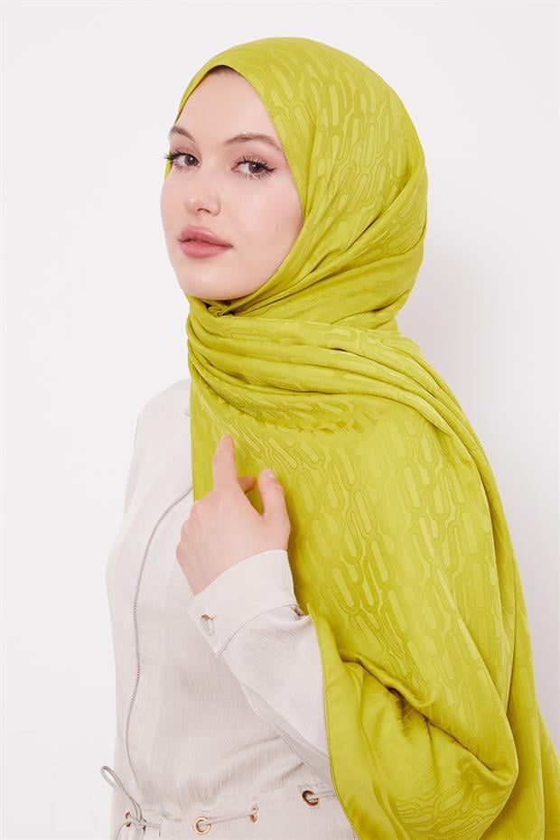 Misket Limon Ataç Desen Blue Jakar Şal