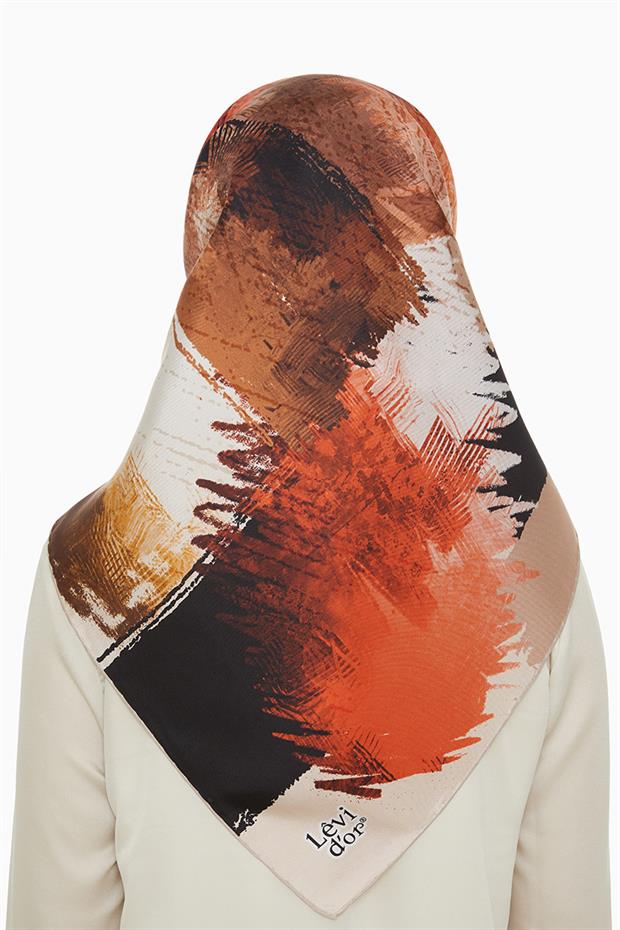 Mat Siyah Twill Saf İpek Eşarp