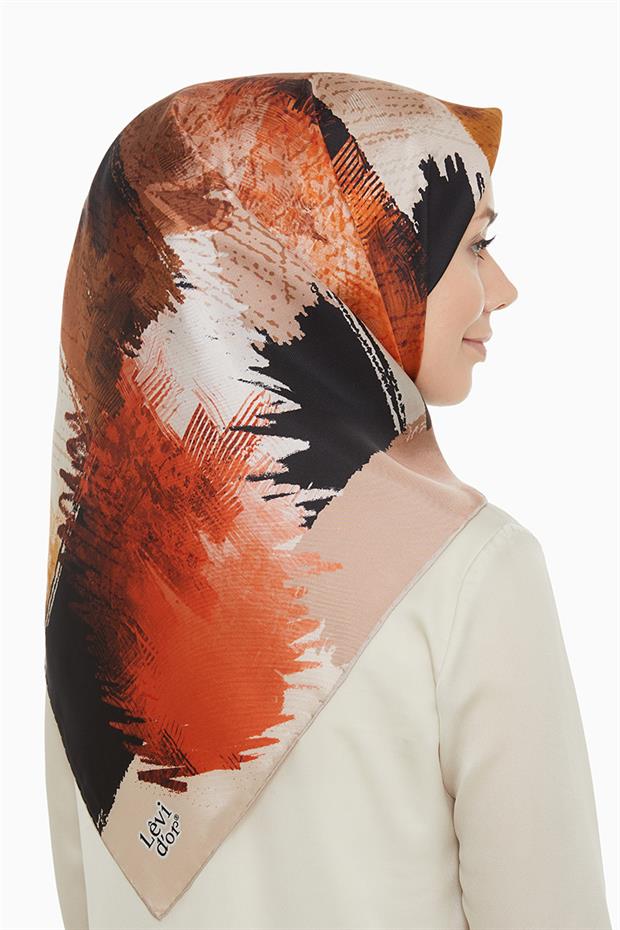 Mat Siyah Twill Saf İpek Eşarp