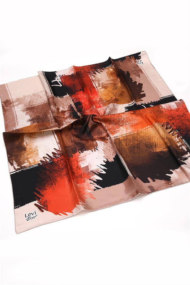 Mat Siyah Twill Saf İpek Eşarp