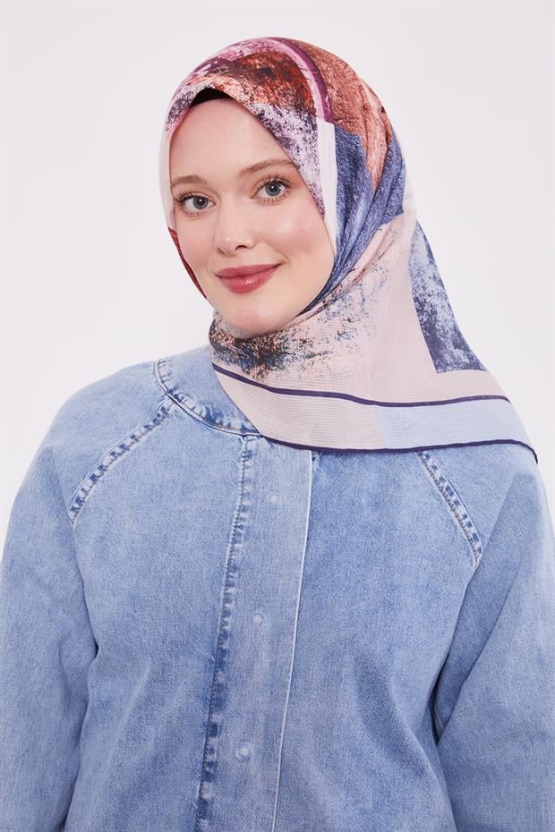 Mavi Çizgili Batik Pamuk Eşap