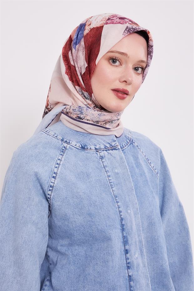 Mavi Çizgili Batik Pamuk Eşap