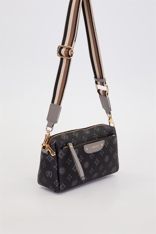 Mavi Çizgi Kuşaklı Omuz Çantası