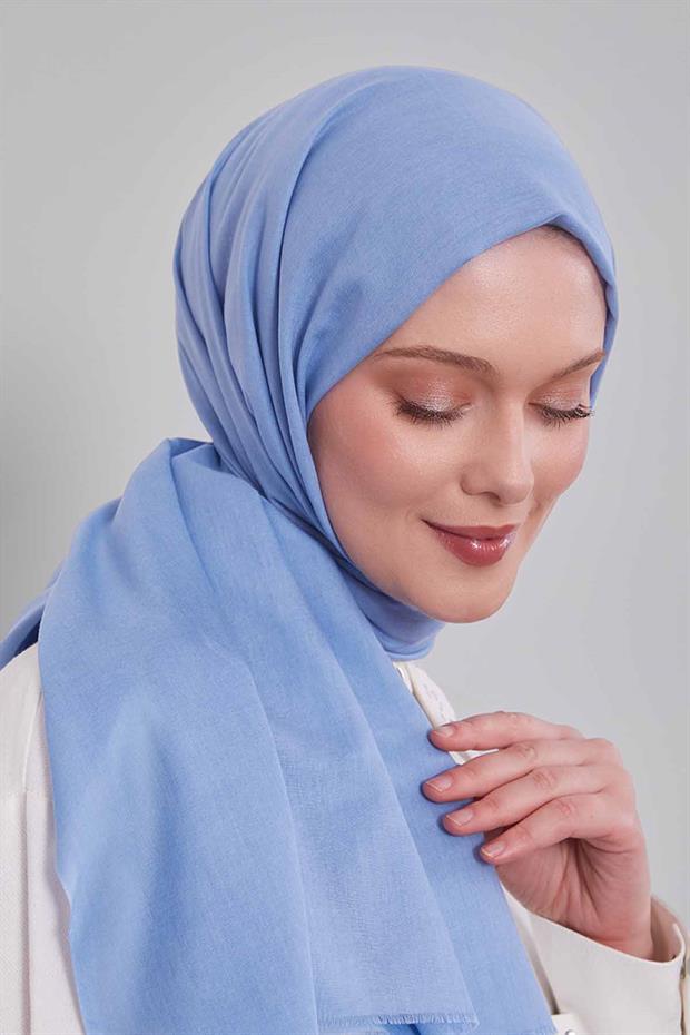 Mavi Düz Tensel Şal