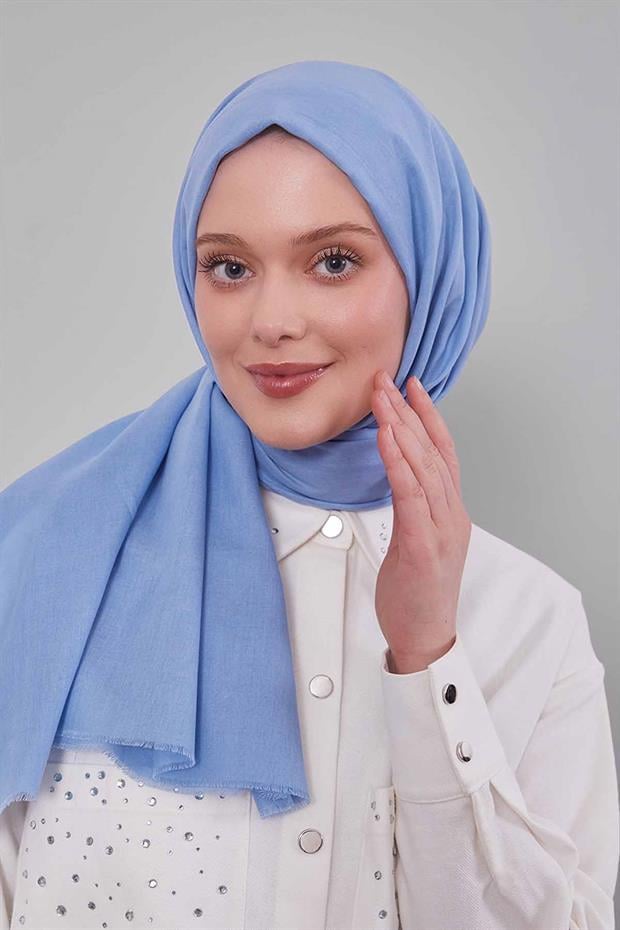 Mavi Düz Tensel Şal