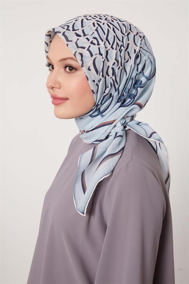 Mavi Etnik Desen Pamuk Eşap