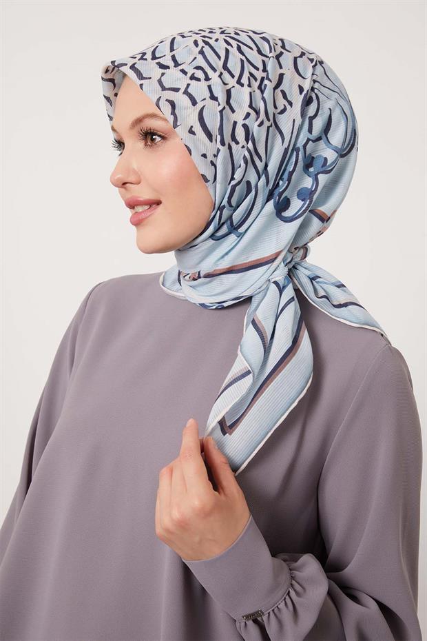 Mavi Etnik Desen Pamuk Eşap