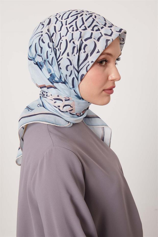 Mavi Etnik Desen Pamuk Eşap