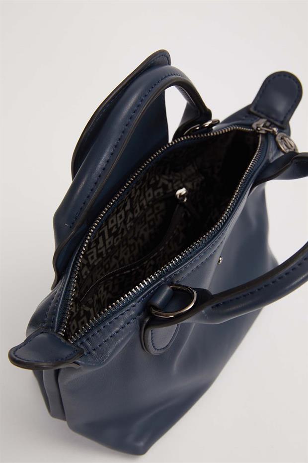 Mavi İp Saçaklı Charm Detaylı El Çantası